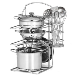TikOnsYol 12-piece set on a kid's kitchen shelf for imaginative pretend play
