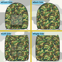 TikOnsYol camo play tent in use during outdoor adventure