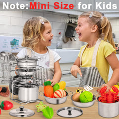 TikOnsYol storage rack with cookware organized for playtime