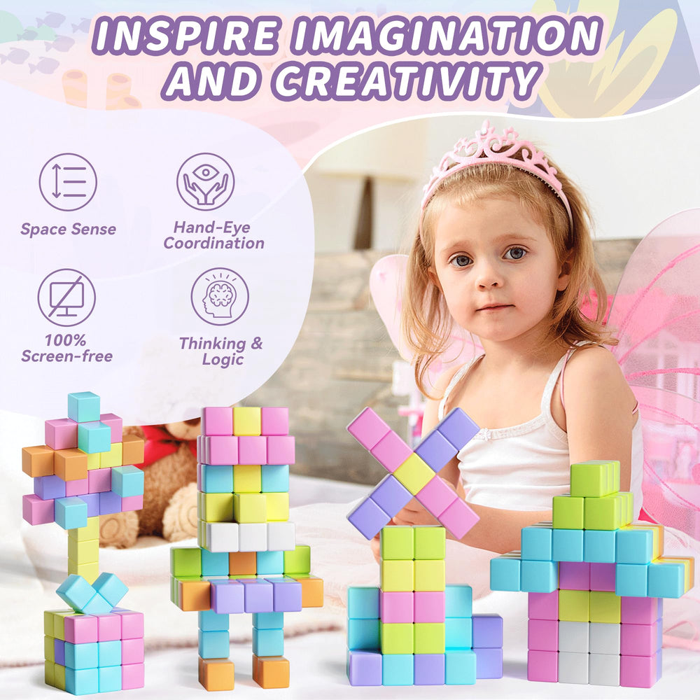 TikTiles kids building with creative play at home or school