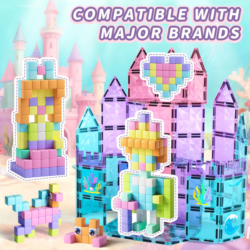 TikTiles magnetic cubes compatible with other brands for larger projects