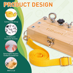 Tilhumt beech wood tools rounded edges for safe, gentle play.