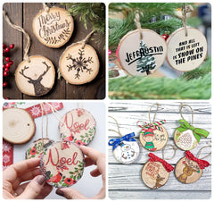 Timburst wooden ornaments for tree decorations and family crafting