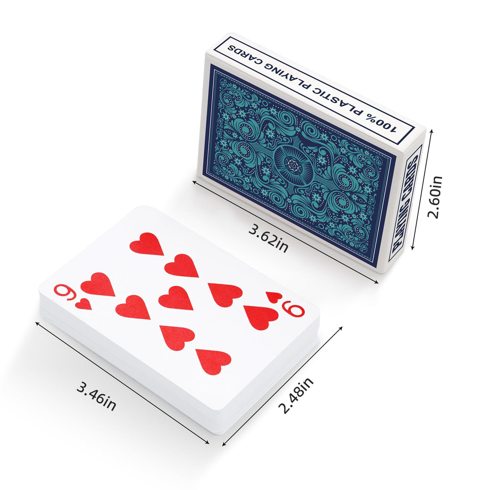 Timenued 4-pack red deck playing cards for go fish and trick-taking.