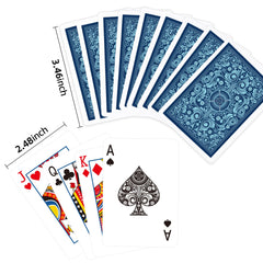 Timenued linen finish on playing cards for professional grip and shuffle.