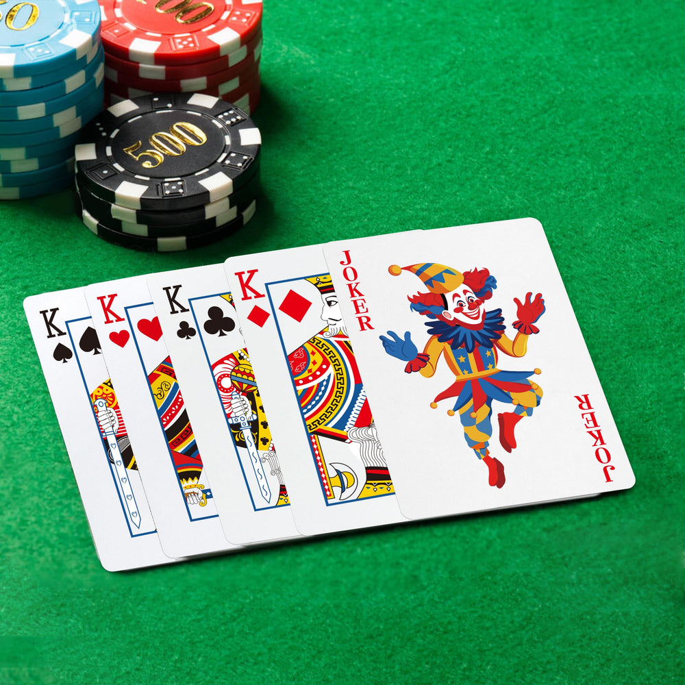 Timenued standard poker size playing cards fit most games.