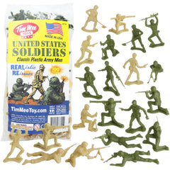 TimMee Army Men olive drab troops ready for imaginative play and display.