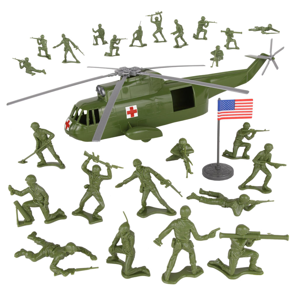 TimMee Toy rescue helicopter in OD green for durable, immersive play