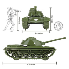 TimMee Patton tank turret rotates for dynamic play.