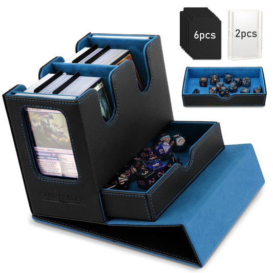 TiMOVO MTG deck box commander display window securely shows leader cards.