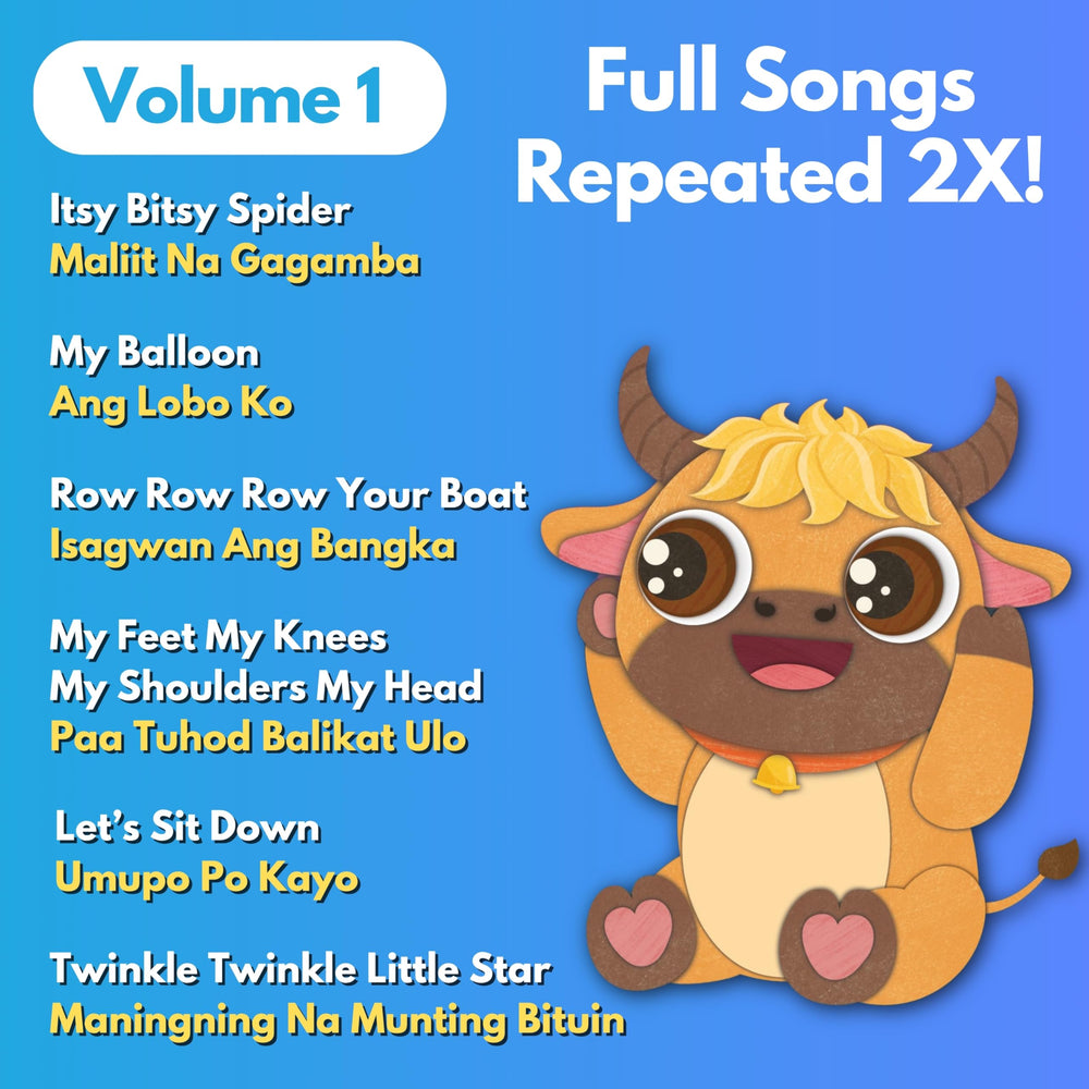 Six Tagalog songs illustrated for sing-along learning in Tin Tin book