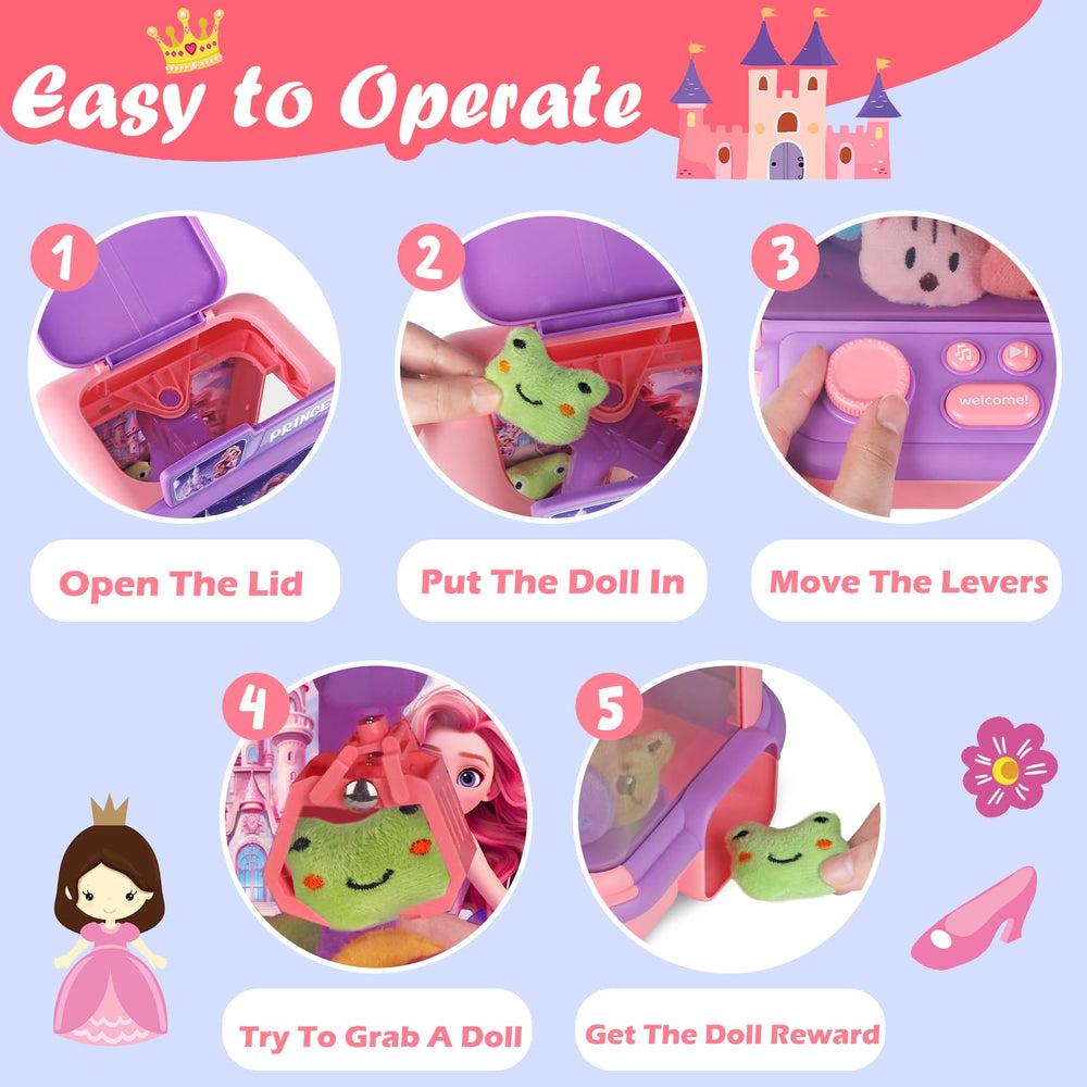 tingingyuli Princess Claw Machine offers battery or Type-C power options for flexible play