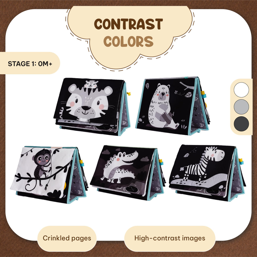 TINITIGIES high-contrast baby book boosts visual engagement during play.