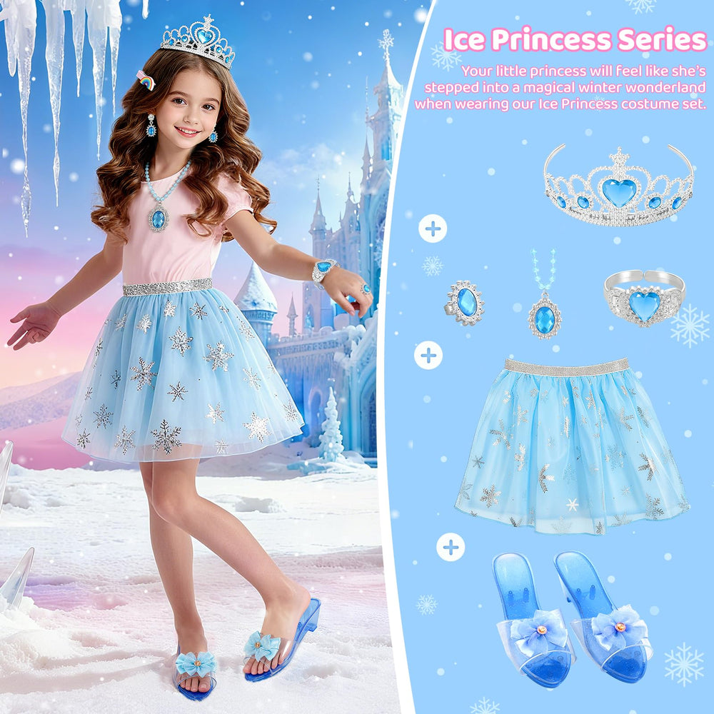 Tinkkorz Princess tiara, necklace, and ring set enhances imaginative costumes.