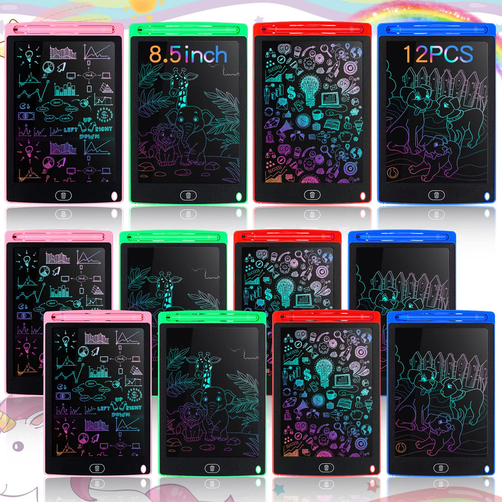 Tinlade 12-pack LCD writing tablets pink doodle board for kids, mess-free creativity