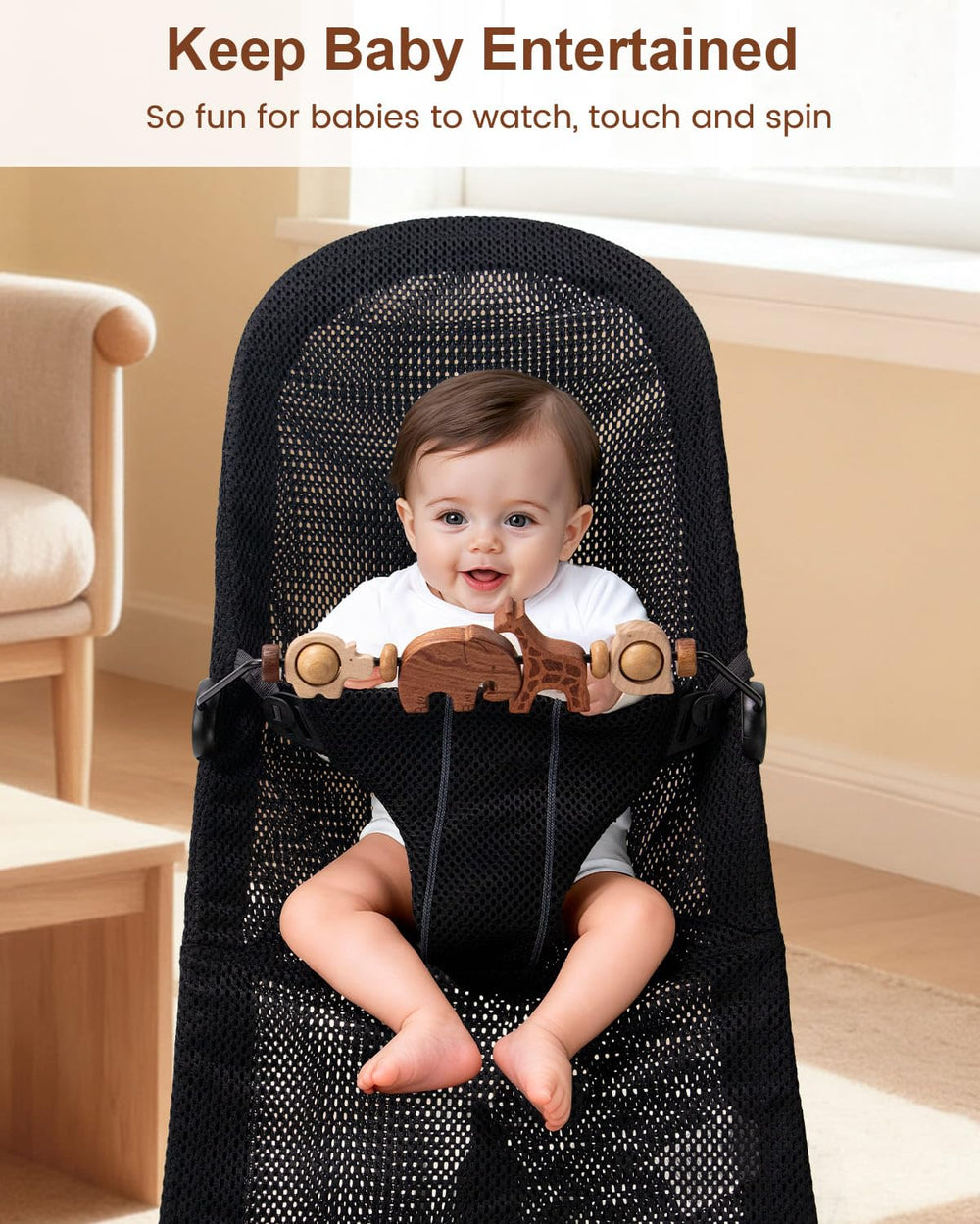 TinlyFinly baby bouncer bar easy install for quick setup