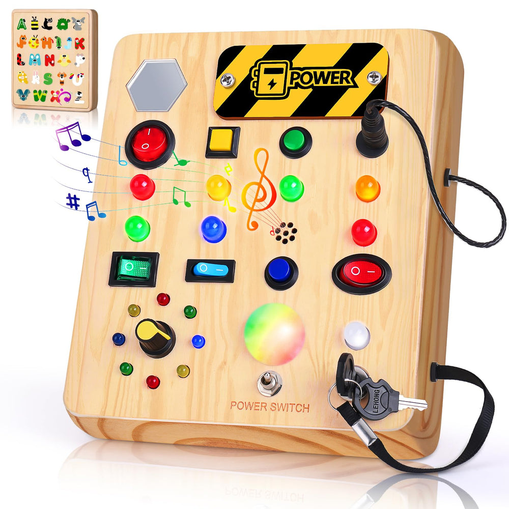 TINTECUSA Busy Board LED light close-up showing engaging switches for travel learning.