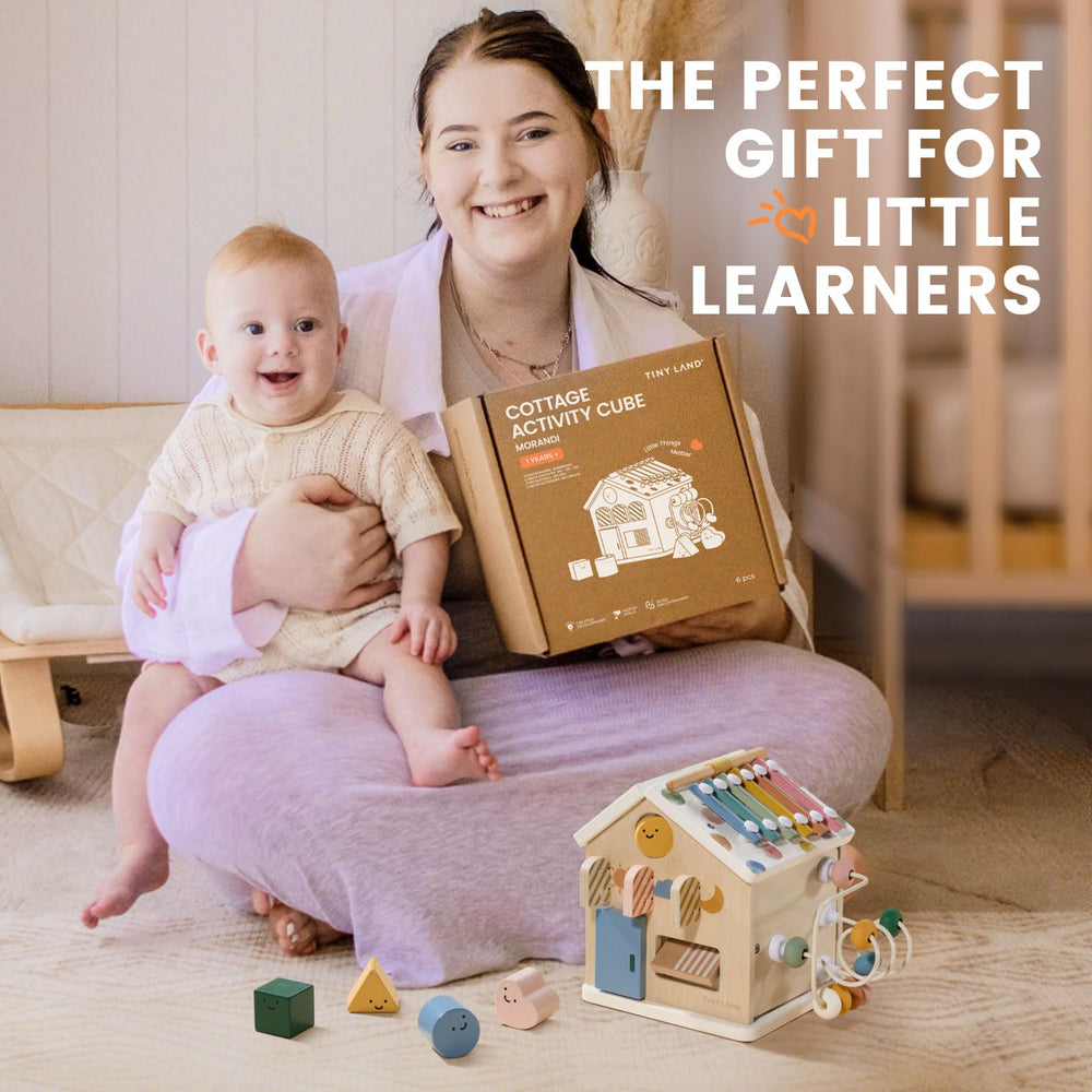 Tiny Land 9-in-1 Morandi-toned design: blends with home decor during playtime.
