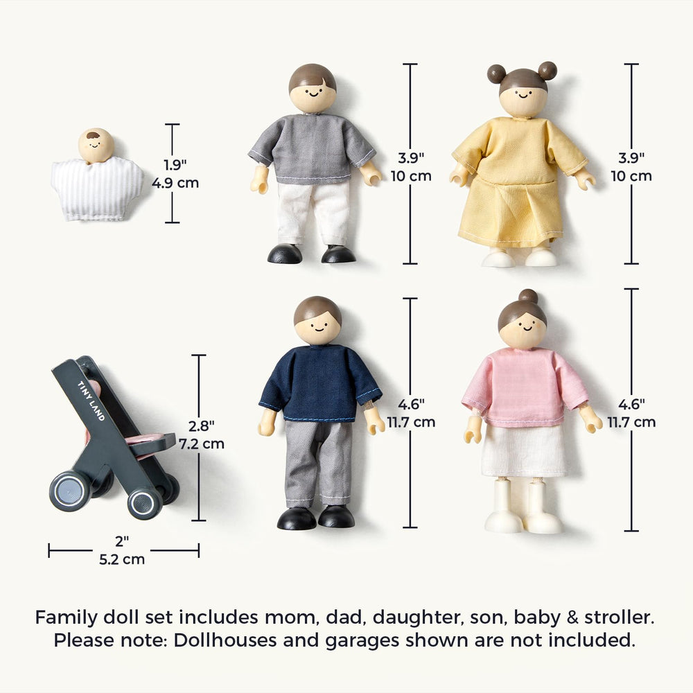 Tiny Land doll family baby poseable figure for caregiving play.