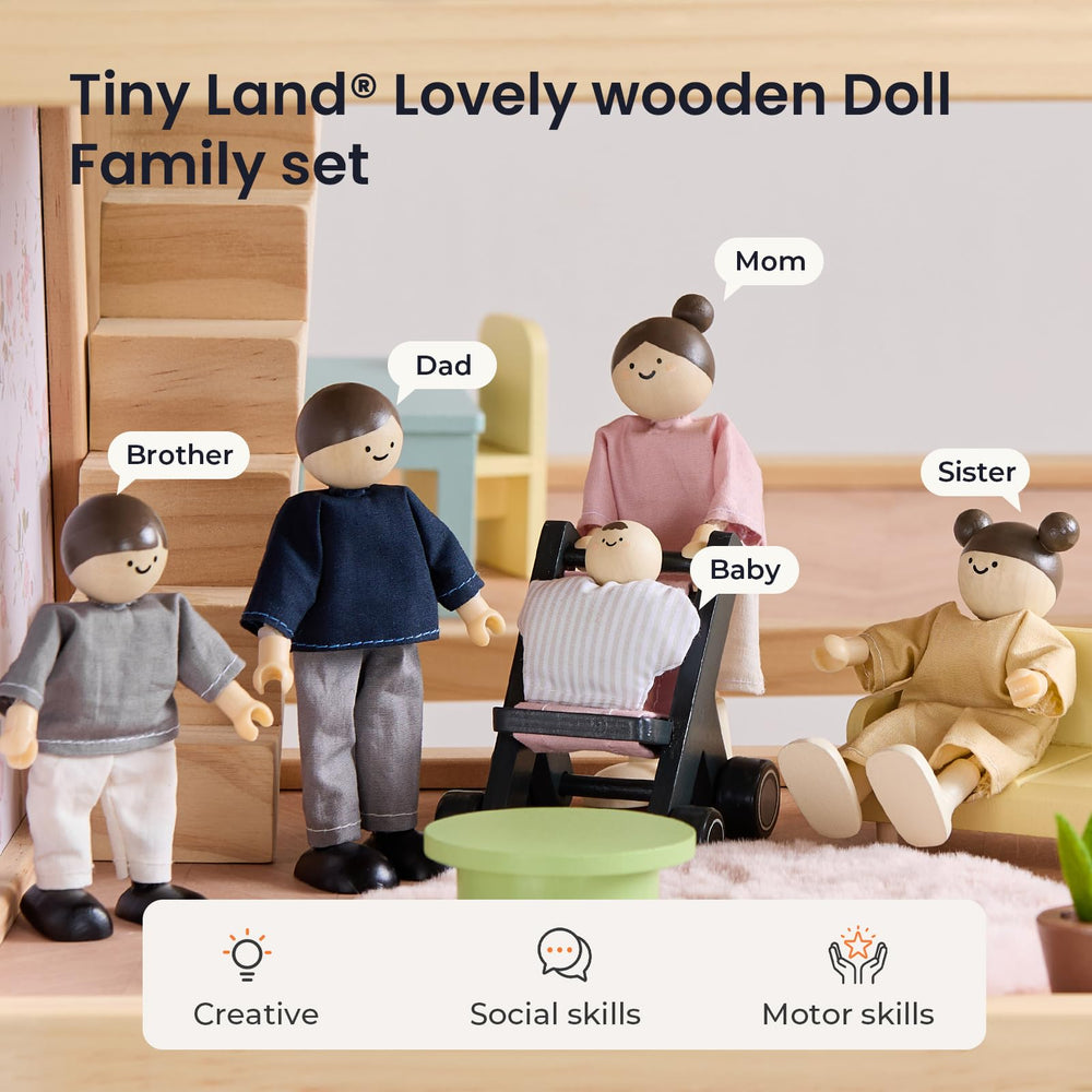 Tiny Land doll family mom poseable figure ideal for nurturing play.