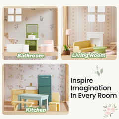 Tiny Land 31-piece furniture set supports organized interior decorating.