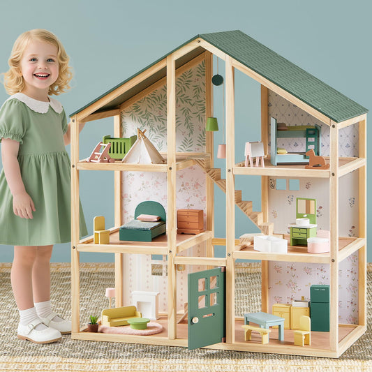 Tiny Land dollhouse with six rooms invites imaginative play for girls.