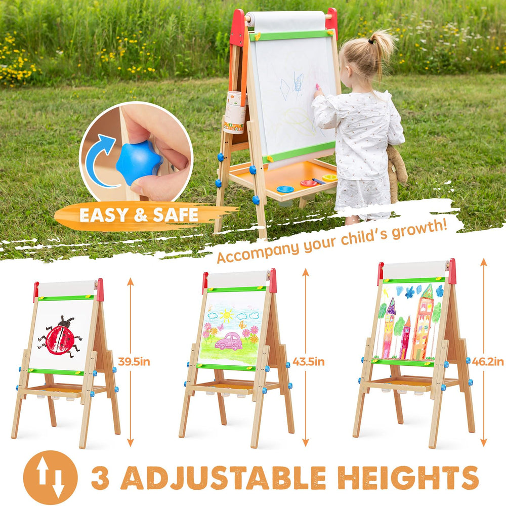 Tiny Land easel wooden trays provide convenient storage for supplies
