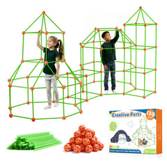 Tiny Land Fort Building Kit contents showing 44 balls and 86 rods for versatile play