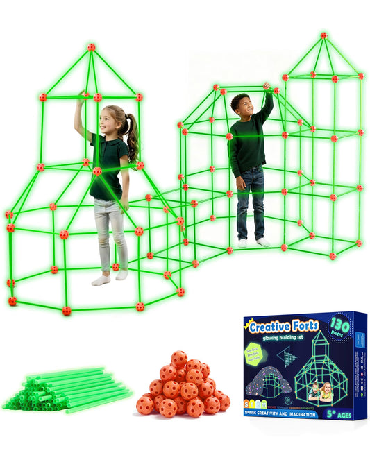 Tiny Land Glow Fort rods glow after charge, ideal for magical play sessions