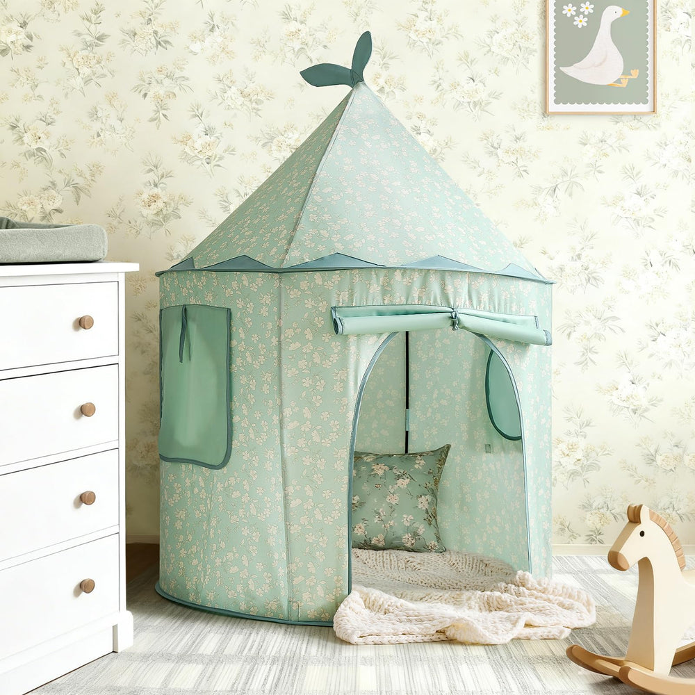 Tiny Land Play Tent soft fabric; lightweight and easy to wipe clean.