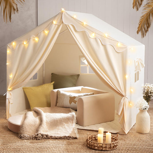 Tiny Land Kids Tent with star lights for a magical play space and reading time