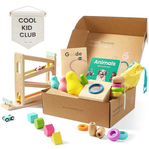 Tiny Land Montessori toy set Ramp Race Track for active toddler play and coordination