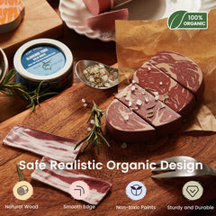 Tiny Land bacon strip with soft fabric and print labels enhances realistic breakfast play.