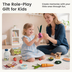 Tiny Land salmon can features printed packaging for authentic grocery shopping role-play.