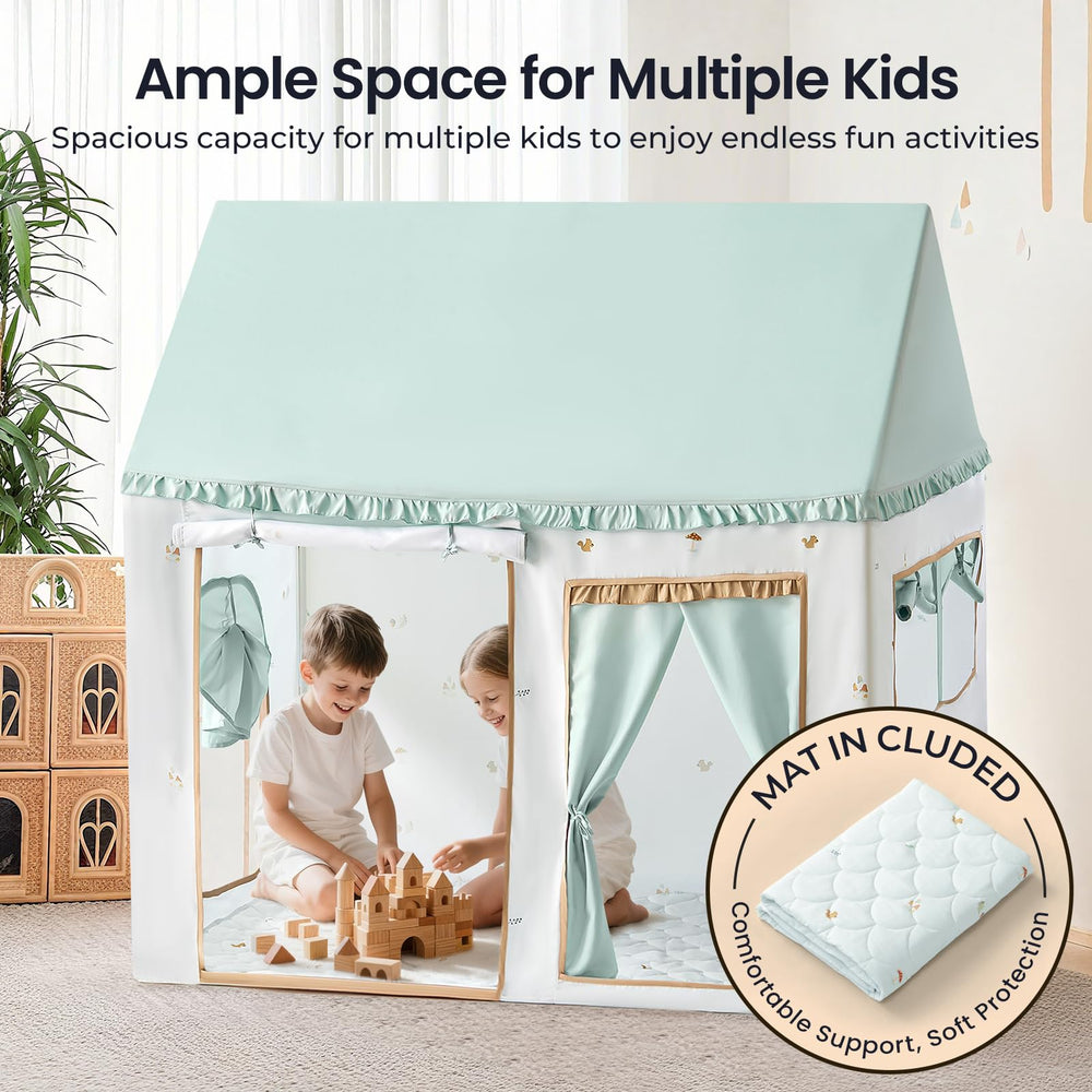 Tiny Land Play Tent side windows promote airflow for comfortable play
