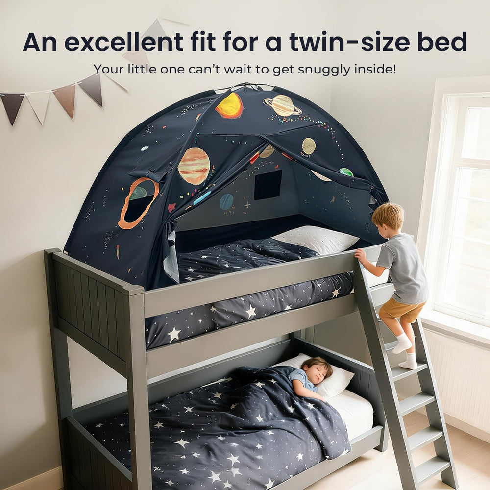 Tiny Land Space Galaxy Bed Tent breathable fabric simplifies maintenance and care.