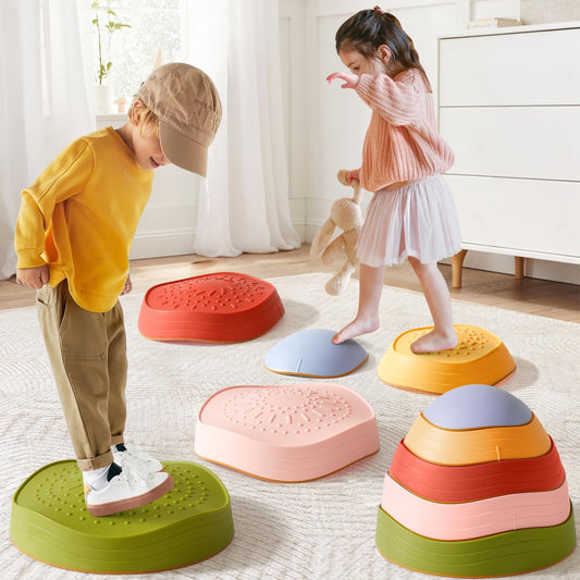 Tiny Land stepping stones colorfully arranged for imaginative toddler balance practice