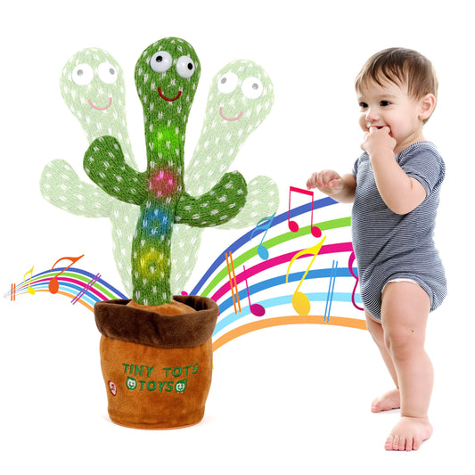 Tiny Tots Toys Dancing Cactus plush for baby safe hands and tactile fun