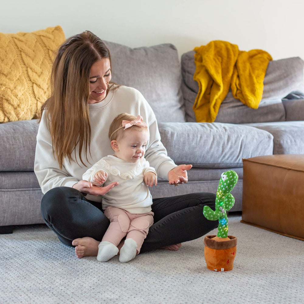 Soft plush texture of Tiny Tots Toys Dancing Cactus for gentle touch