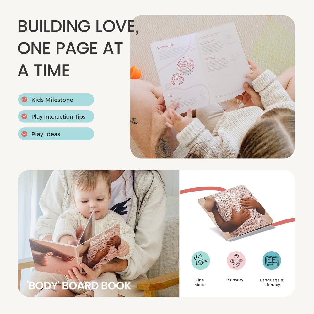 Tiny Land body board book helps identify hands, feet, and facial features.