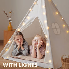Folded Tiny Land teepee with carry bag for easy storage