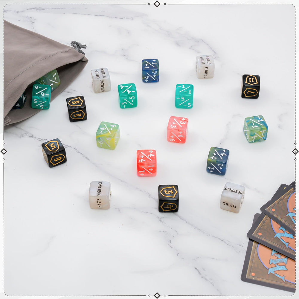 Tinzum colorful D6 dice aid color coding during games.