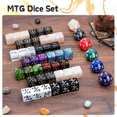 Tinzum 12-color MTG dice set with vibrant color cues