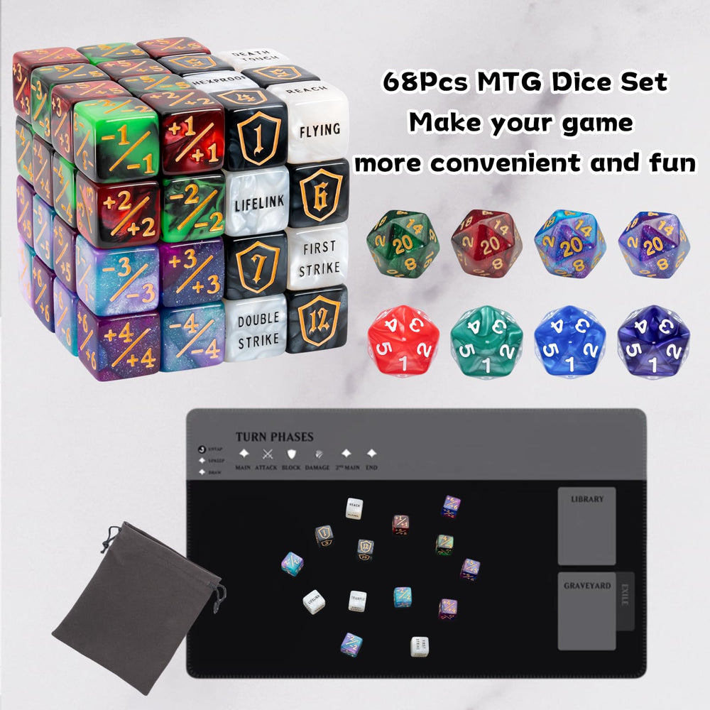Tinzum velvet pouch keeps dice organized and portable.