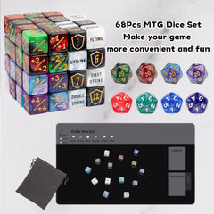 Tinzum velvet pouch keeps dice organized and portable.