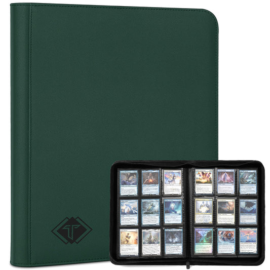 TiopLior green binder front cover with 432 pockets for organized collections.