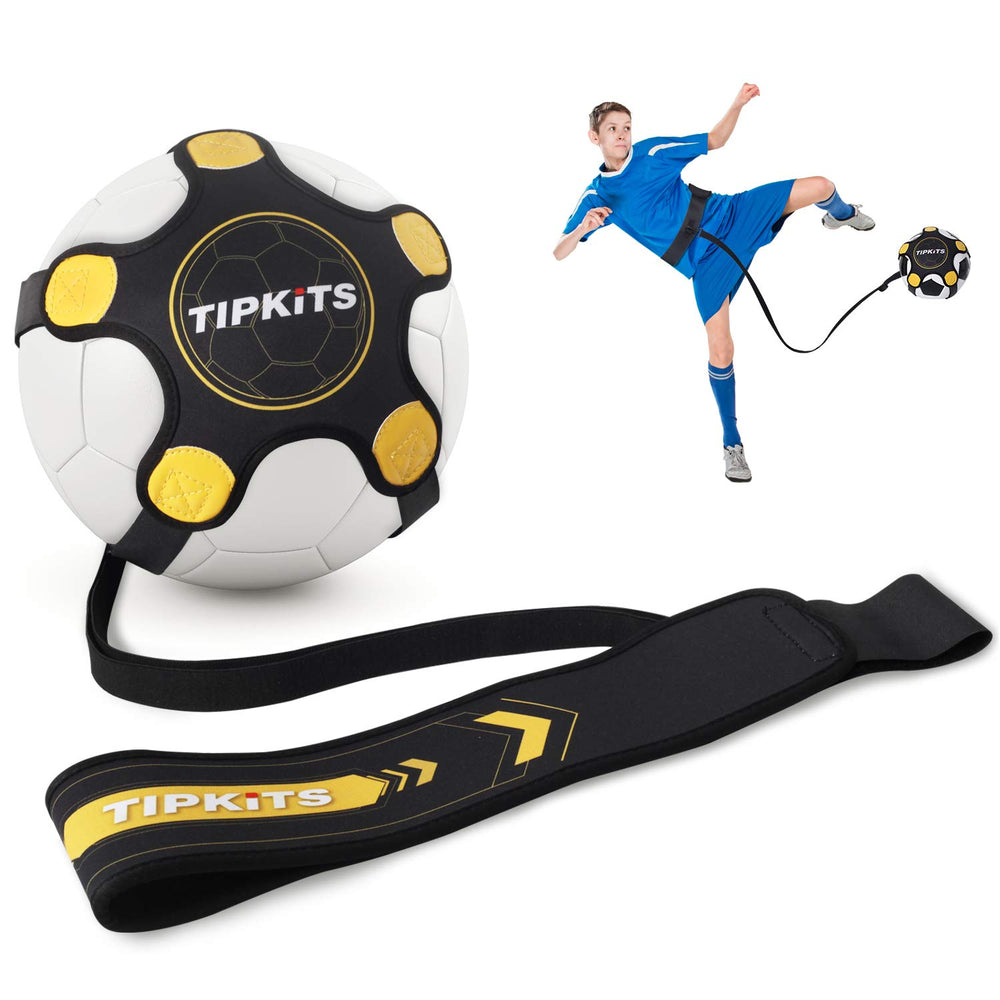 TIPKITS soccer trainer belt with leather fixation for durable solo practice.