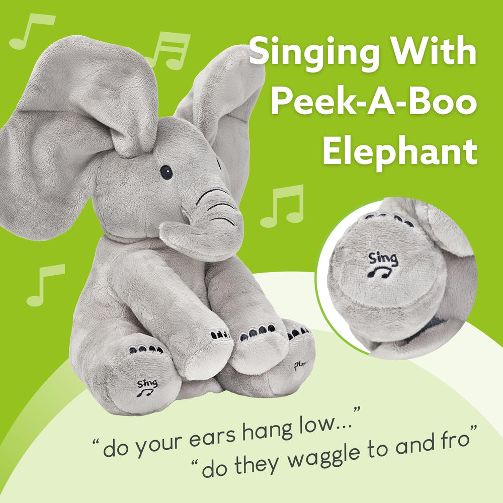 Tippi Peek a Boo Elephant toy interactive peek-a-boo during playtime