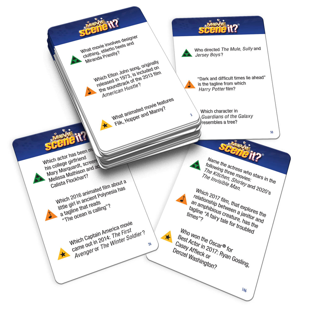 Tipsy Land trivia cards with 550+ clips and questions.