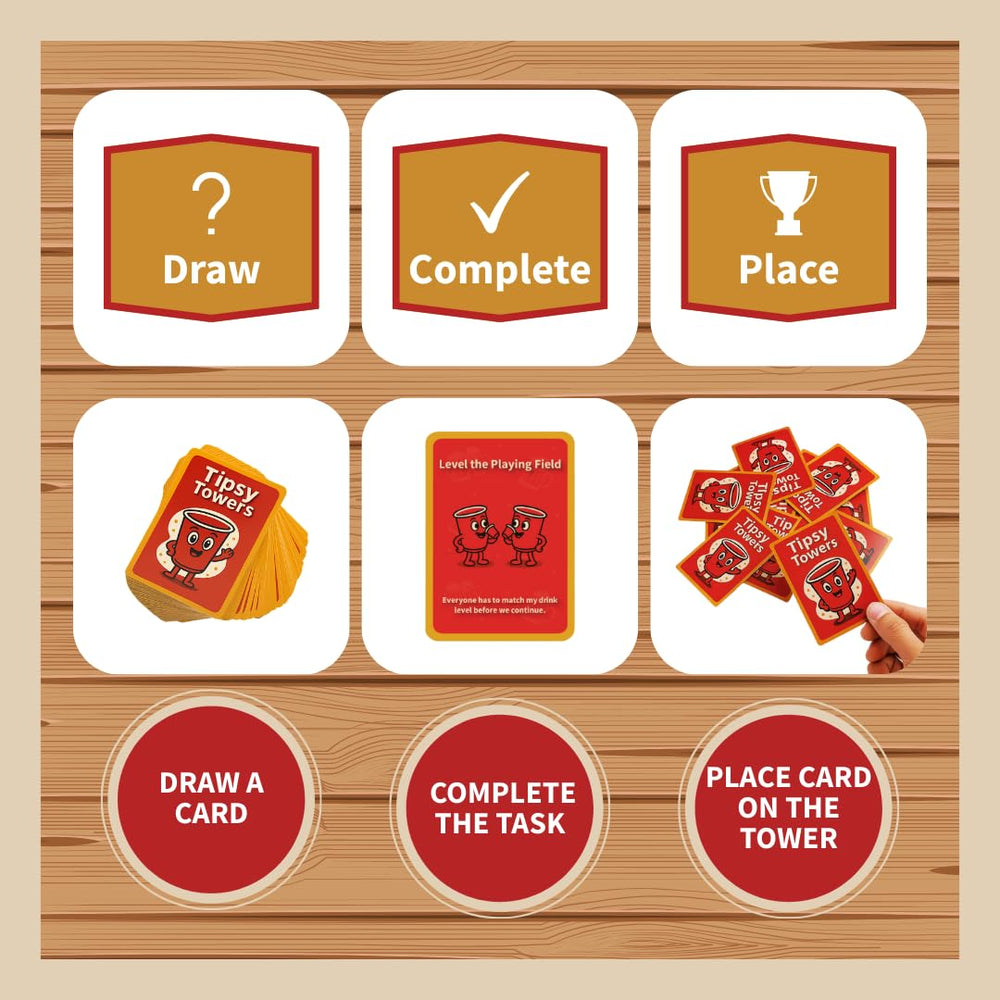 Tipsy Towers laughing-players show friends enjoying quick, unpredictable twists.
